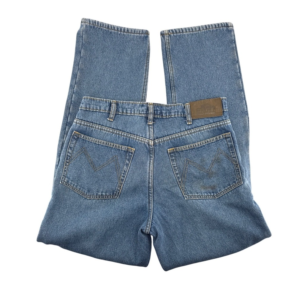Old Mill Mens Fleece Lined Jeans 34x34 Medium Wash Straight Leg Denim Blue Pants